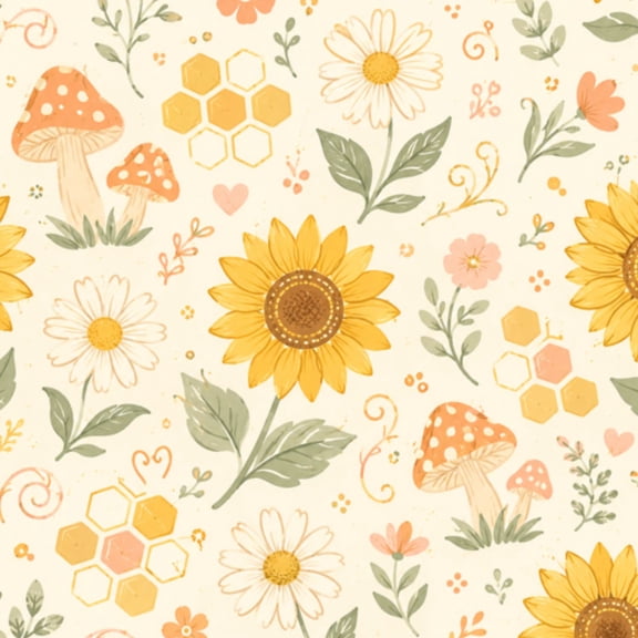 Peel and Stick Wallpaper Retro 70s 60s groovy hippie flower mushrooms honeycomb seamless Summer 24in x 118in Contact Paper Removable Self Adhesive Wall Mural Wall Decor for Bedroom Kitchen Cabinets