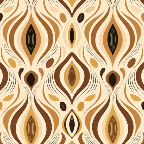 Peel and Stick Wallpaper Retro Brown Beige Abstract Curved Lines Circles 17.7in x 118in Contact Paper Removable Self Adhesive Wall Mural Wall Decor for Bedroom Kitchen Cabinets