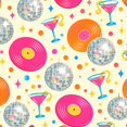 Peel and Stick Wallpaper Retro Disco Ball Cocktail Vinyl Record ...