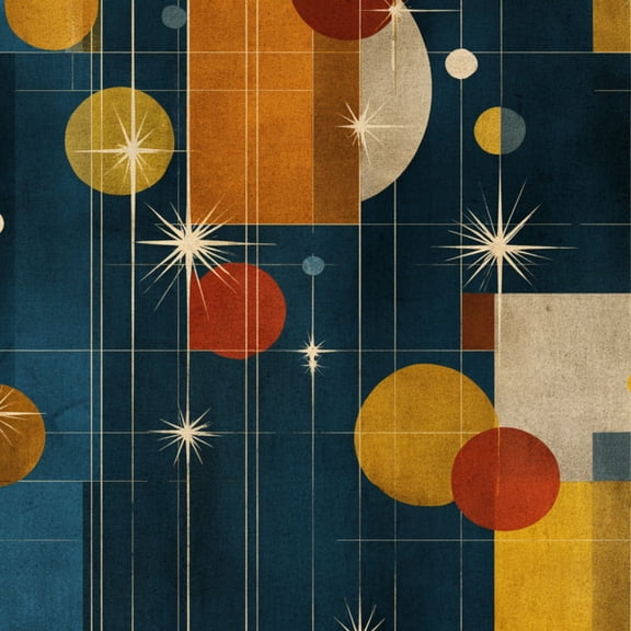 Peel and Stick Wallpaper Retro Geometric Abstract Art Colorful Circles Stars Dark 17.7in x 118in Contact Paper Removable Self Adhesive Wall Mural Wall Decor for Bedroom Kitchen Cabinets
