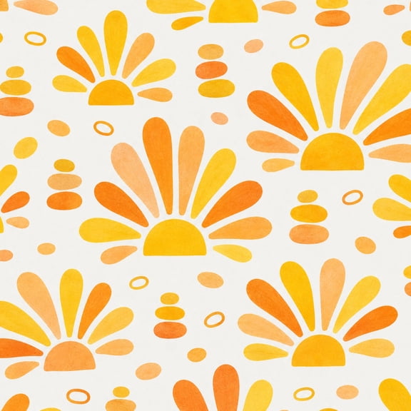 Peel and Stick Wallpaper Retro Sunburst Geometric Warm Orange Yellow Tones 17.7in x 118in Contact Paper Removable Self Adhesive Wall Mural Wall Decor for Bedroom Kitchen Cabinets