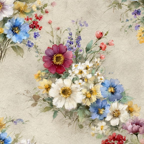 Peel and Stick Wallpaper Romantic Pastel Wildflower Painting Soft Daylight Wall Paper 17.7in x 9.8ft Self Adhesive Removable Boho Floral Contact Paper for Nursery Bedroom Cabinets