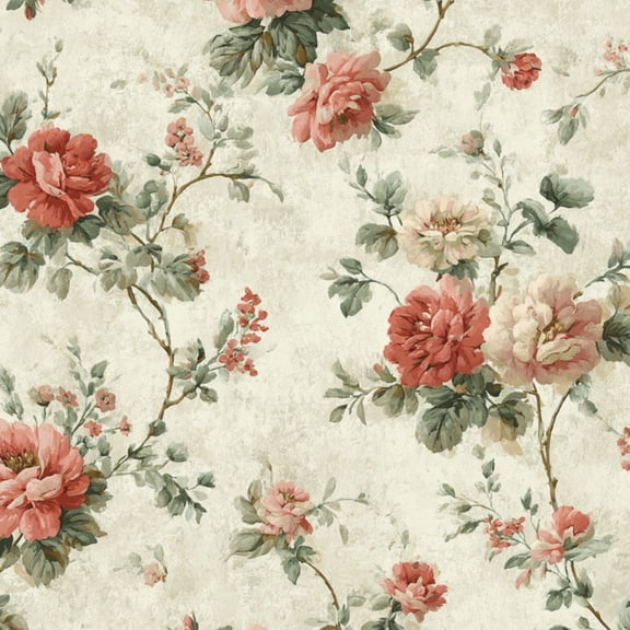 Peel and Stick Wallpaper Romantic Rustic Floral Vine Design Soft Spring Decor Wall Mural 23.6in x 9.8ft Self Adhesive Removable Wall Paper Renter Friendly Wallpaper for Nursery Bedroom Cabinets