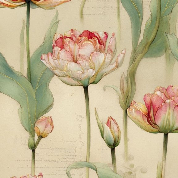 Peel and Stick Wallpaper Romantic Vintage Tulip Painting Pale Pink Crimson Watercolors Wall Mural 23.6in x 9.8ft Self Adhesive Removable Renter Friendly Wall Paper Decor for Walls Cabinets Home