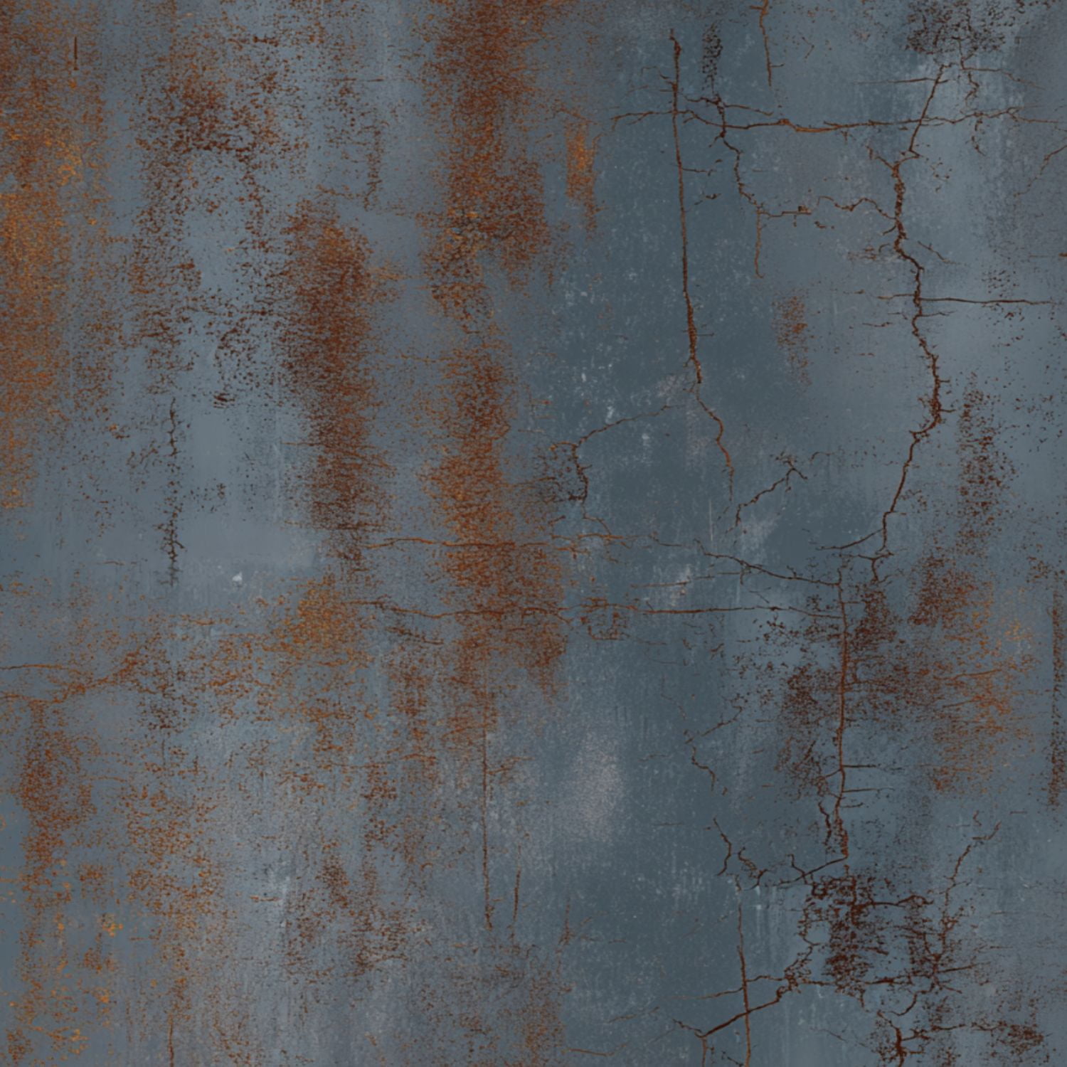 Peel and Stick Wallpaper Rustic Blue Orange Cracked Metal Texture Industrial Wall Mural 23.6in x 9.8ft Self Adhesive Removable Wall Paper Renter Friendly Wallpaper for Nursery Bedroom Cabinets