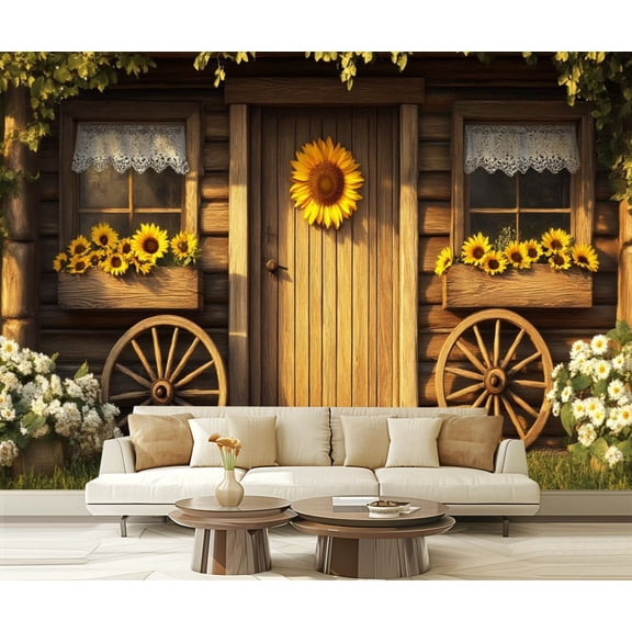 Peel and Stick Wallpaper Rustic Cabin Vintage Cottage Door 3d Wall Murals Nature Mural Modern Art Wall Mural Decor Self Adhesive and Removable 69in x 98in