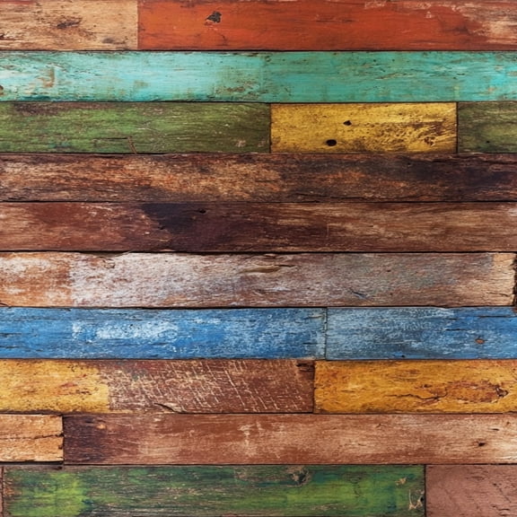 Peel and Stick Wallpaper Rustic Multicolor Wooden Plank Wall Distressed Paint Wall Mural 17.7in x 9.8ft Self Adhesive Removable Wall Paper Renter Friendly Wallpaper for Nursery Bedroom Cabinets