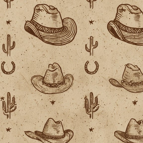 Peel and Stick Wallpaper Rustic Western Cowboy Hat Cactus Vintage Desert Wall Mural 17.7in x 9.8ft Self Adhesive Removable Wall Paper Renter Friendly Wallpaper for Nursery Bedroom Cabinets