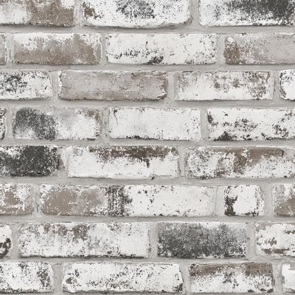 Peel and Stick Wallpaper Rustic Whitewashed Brick Wall Texture Weathered Gray Brown Rustic Wall Mural 17.7in x 9.8ft Self Adhesive Removable Wall Paper Renter Friendly Wallpaper for Bedroom Cabinets