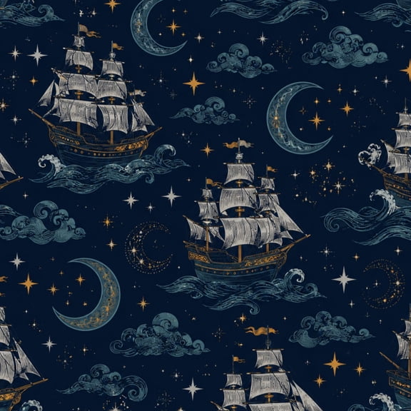 Peel and Stick Wallpaper Sailboat Nautical Pirate Ship Ocean Warship Wall Mural 23.6in x 9.8ft Self Adhesive Removable Wall Paper Renter Friendly Wallpaper for Nursery Bedroom Cabinets