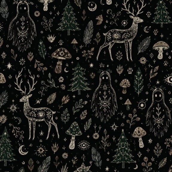 Peel and Stick Wallpaper Sasquatch Cryptids Charcoal Gray Cryptozoology Aliens Deer Trees 17.7in x 118in Contact Paper Removable Self Adhesive Wall Mural Wall Decor for Bedroom Kitchen Cabinets