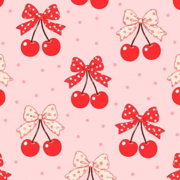 Peel and Stick Wallpaper Seamless Adorable Cherry Couple Bow Pink Cute Cherries for Valentine s 17.7in x 118in Contact Paper Removable Self Adhesive Wall Mural Wall Decor for Bedroom Kitchen Cabinets