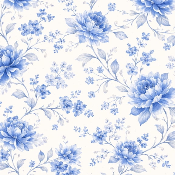 Peel and Stick Wallpaper Seamless Blue Ornate Floral Delicate Leaves White 17.7in x 118in Contact Paper Removable Self Adhesive Wall Mural Wall Decor for Bedroom Kitchen Cabinets