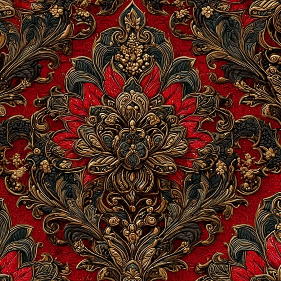Peel and Stick Wallpaper Seamless Gothic Damask Victorian Vintage Baroque Wall Mural 17.7in x 9.8ft Self Adhesive Removable Wall Paper Renter Friendly Wallpaper for Nursery Bedroom Cabinets