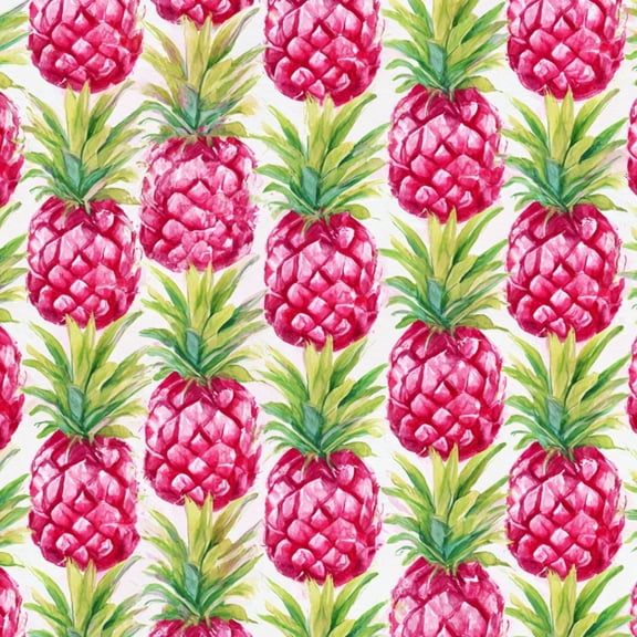 Peel and Stick Wallpaper Seamless Pink Pineapple Watercolor Green Leaves 17.7in x 118in Contact Paper Removable Self Adhesive Wall Mural Wall Decor for Bedroom Kitchen Cabinets