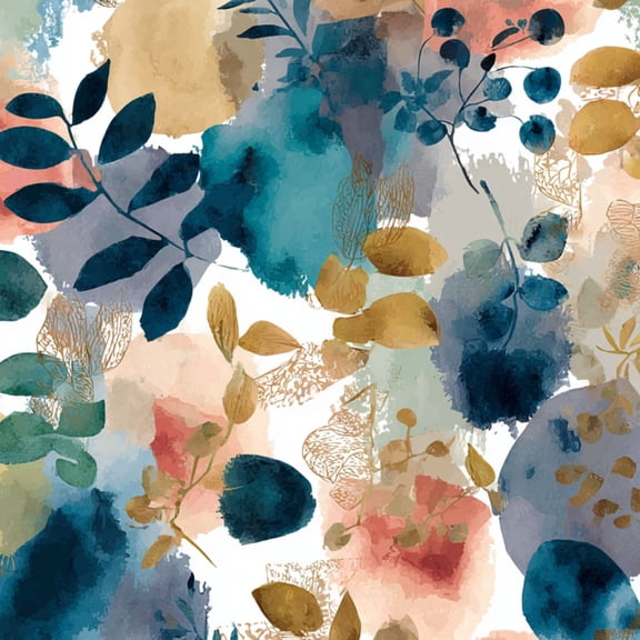 Peel and Stick Wallpaper Seamless autumn leaves brown gray watercolor brush elements 24in x 118in Contact Paper Removable Self Adhesive Wall Mural Wall Decor for Bedroom Kitchen Cabinets