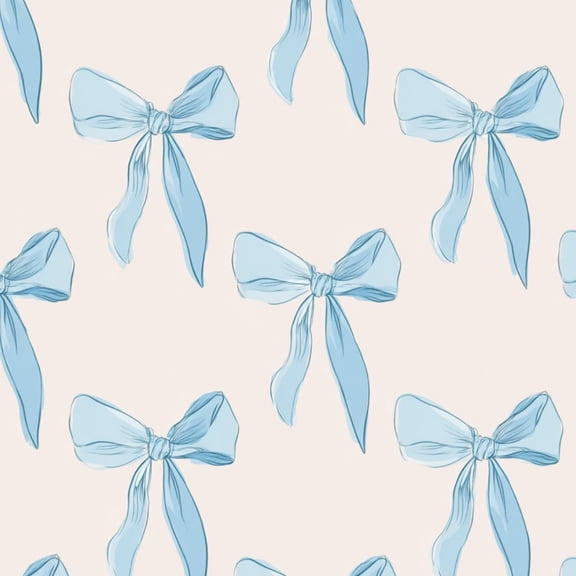 Peel and Stick Wallpaper Seamless cute blue bows Trendy hair braiding accessory Hand drawn 17.7in x 118in Contact Paper Removable Self Adhesive Wall Mural Wall Decor for Bedroom Kitchen Cabinets