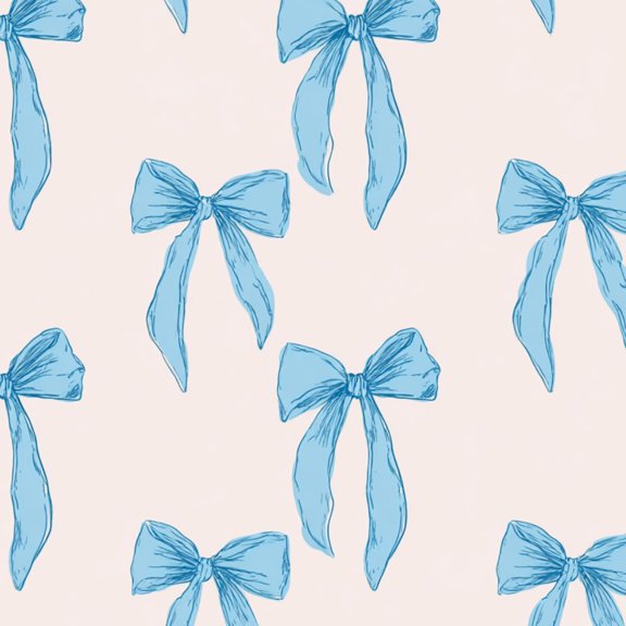 Peel and Stick Wallpaper Seamless cute blue bows Trendy hair braiding accessory Wall Mural 17.7in x 9.8ft Self Adhesive Removable Wall Paper Renter Friendly Wallpaper for Bedroom Bathroom