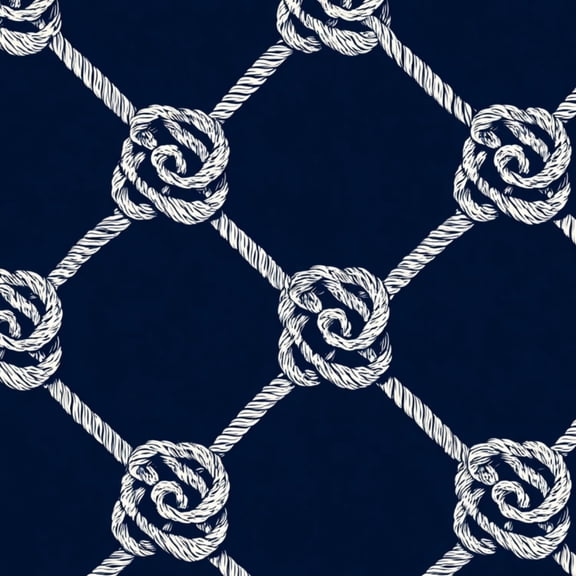 Peel and Stick Wallpaper Seamless nautical rope Endless navy white loop ornament Wall Mural 17.7in x 9.8ft Self Adhesive Removable Wall Paper Renter Friendly Wallpaper for Nursery Bedroom Cabinets