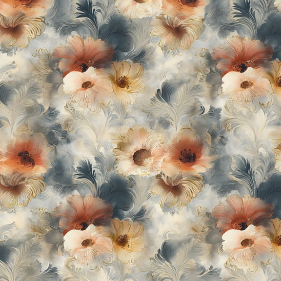 Peel and Stick Wallpaper Soft Floral Pastel Hues Swirling Details Wall Mural 17.7in x 9.8ft Self Adhesive Removable Wall Paper Renter Friendly Wallpaper for Nursery Bedroom Cabinets