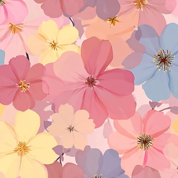 Peel and Stick Wallpaper Soft Pastel Floral Pink Yellow Blue Flowers 24in x 118in Contact Paper Removable Self Adhesive Wall Mural Wall Decor for Bedroom Kitchen Cabinets