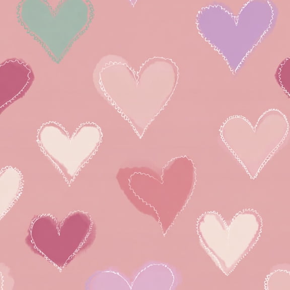 Peel and Stick Wallpaper Soft Pastel Heart Pink Wall Mural 23.6in x 9.8ft Self Adhesive Removable Wall Paper Renter Friendly Wallpaper for Nursery Bedroom Cabinets