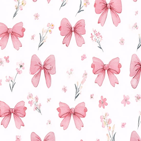 Peel and Stick Wallpaper Soft Pink Bows Floral White feminine romantic whimsical Wall Mural 23.6in x 9.8ft Self Adhesive Removable Wall Paper Renter Friendly Wallpaper for Bedroom Nursery Livingroom