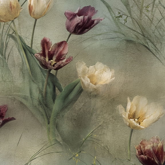 Peel and Stick Wallpaper Sophisticated Tulip Artwork Showcasing Buds to Full Blossoms Wall Mural 17.7in x 9.8ft Self Adhesive Removable Renter Friendly Wall Paper Decor for Walls Cabinets Home