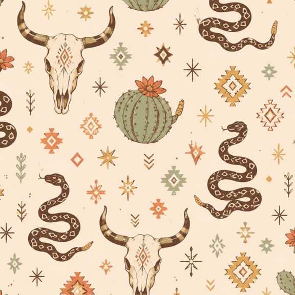 Peel and Stick Wallpaper Southwestern Bull Skull Snakes Rustic Colors 24in x 118in Contact Paper Removable Self Adhesive Wall Mural Wall Decor for Bedroom Kitchen Cabinets