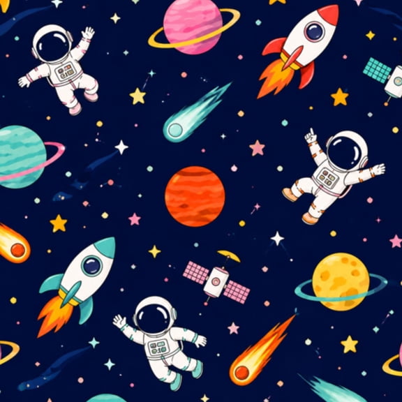 Peel and Stick Wallpaper Space Solar System Flat dark astronaut rocket planets Wall Mural 17.7in x 9.8ft Self Adhesive Removable Wall Paper Renter Friendly Wallpaper for Nursery Bedroom Cabinets