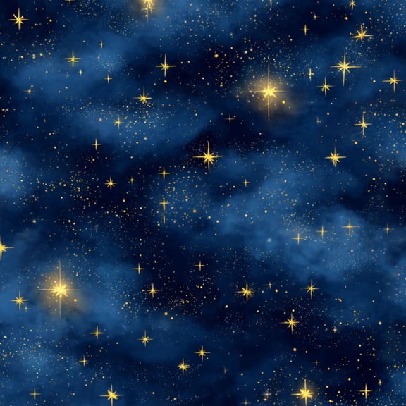 Peel and Stick Wallpaper Starry Night Sky Glowing Golden Stars Blue Nebula Clouds Wall Mural 17.7in x 9.8ft Self Adhesive Removable Wall Paper Renter Friendly Wallpaper for Nursery Bedroom