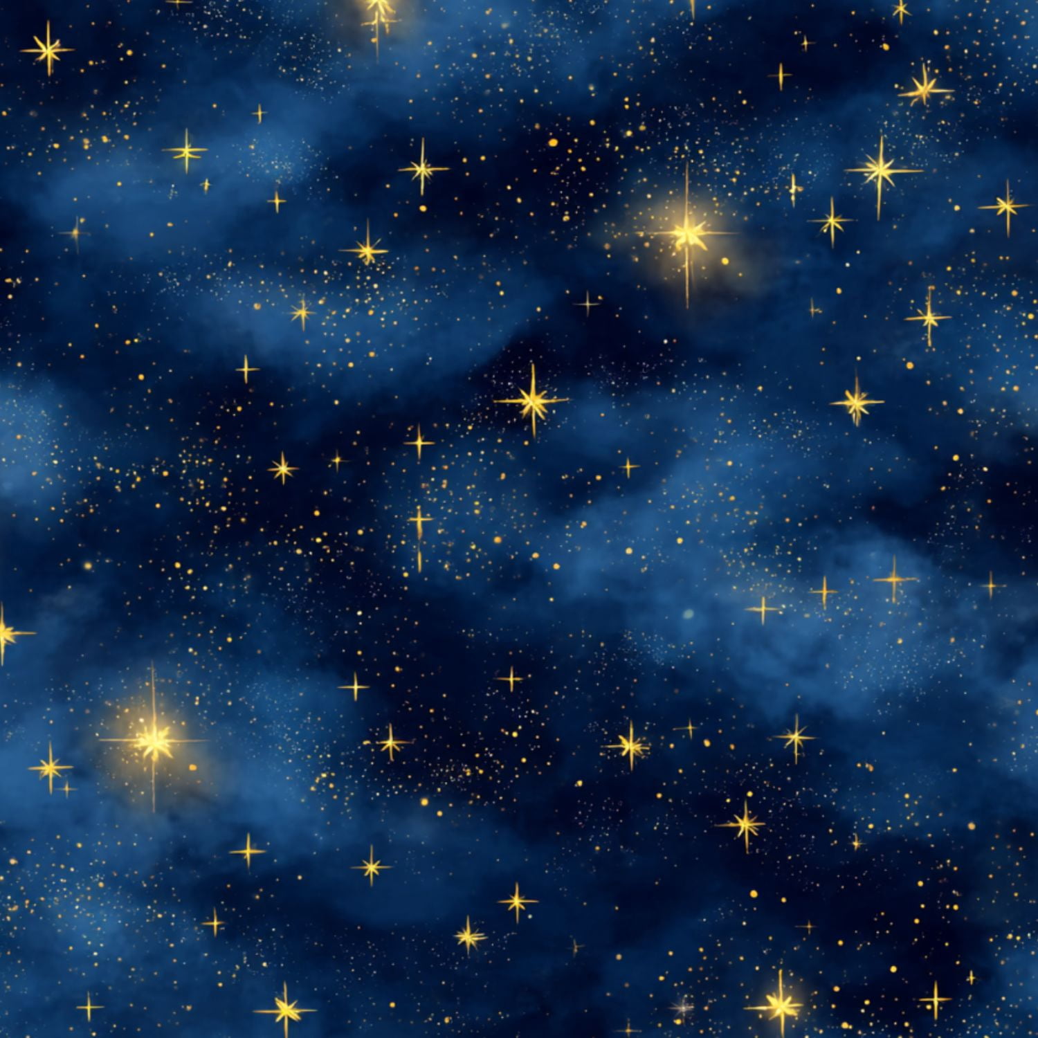 Peel and Stick Wallpaper Starry Night Sky Glowing Golden Stars Blue Nebula Clouds Wall Mural 23.6in x 9.8ft Self Adhesive Removable Wall Paper Renter Friendly Wallpaper for Nursery Bedroom