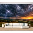 Peel and Stick Wallpaper Stormy Sunset Bulgarian Plains thunderstorm ...