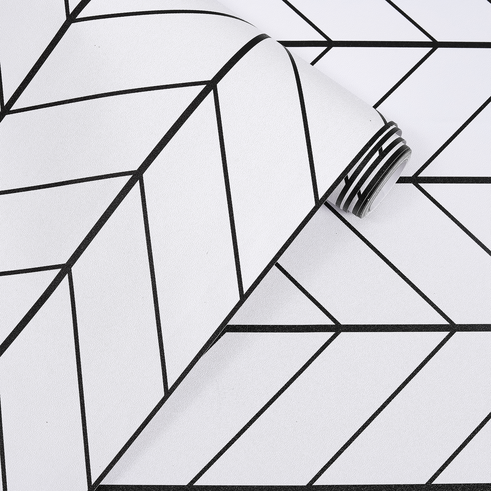 Peel and Stick Wallpaper Stripe Removable Wallpaper 17.7"x118" Black