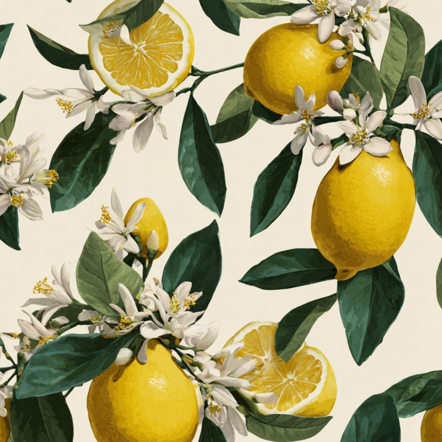 Peel and Stick Wallpaper Summer lemon branch flowers 24in x 118in Contact Paper Removable Self Adhesive Wall Mural Wall Decor for Bedroom Kitchen Cabinets