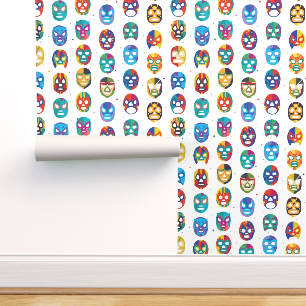Peel & Stick Wallpaper Swatch - Luchador Mask Mexican Tradition