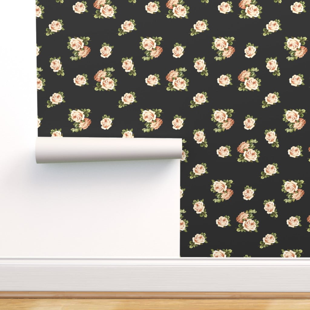 Peel & Stick Wallpaper Swatch - Vintage Tea Party Roses Shabby Chic