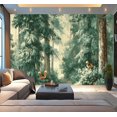 thumbnail image 1 of Peel and Stick Wallpaper Tall Trees Squirrels Dense Foliage Forest Scene Natural Scenery Modern Art Wall Mural Decor Self Adhesive and Removable 100in x 144in, 1 of 8
