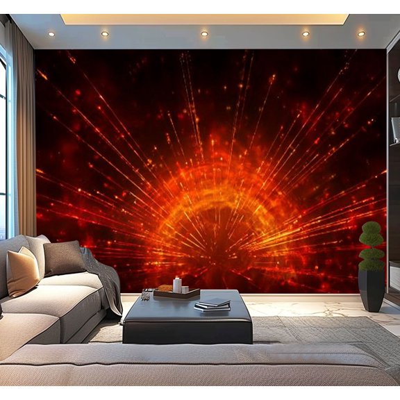 Peel and Stick Wallpaper Technology Abstract glowing particles Movement bright dots particles Modern Art Wall Mural Decor Self Adhesive and Removable 100in x 144in