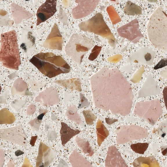 Peel and Stick Wallpaper Terrazzo Pink Beige Earthy Stone Fragments White 17.7in x 118in Contact Paper Removable Self Adhesive Wall Mural Wall Decor for Bedroom Kitchen Cabinets