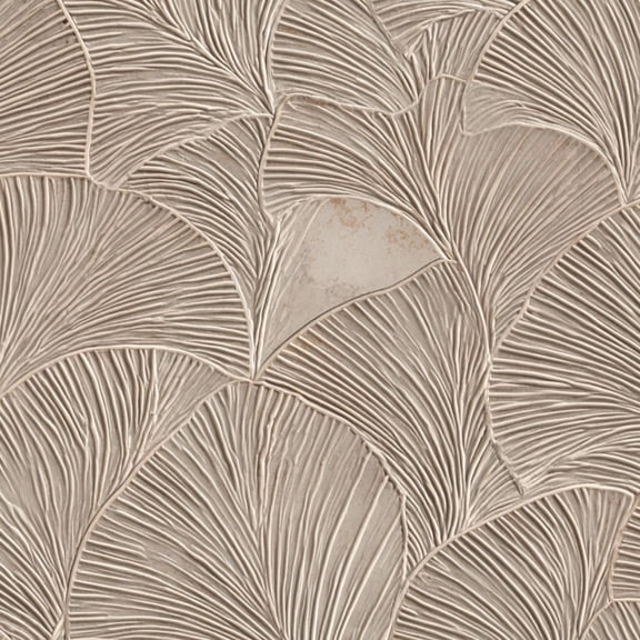 Peel and Stick Wallpaper Textured Beige Leaf Intricate Veins Curved Design Wall Mural 23.6in x 9.8ft Self Adhesive Removable Wall Paper Renter Friendly Wallpaper for Nursery Bedroom Cabinets