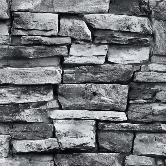 Peel and Stick Wallpaper Textured Stone Wall Grey Black Rocks Rustic Wall Mural 17.7in x 9.8ft Self Adhesive Removable Wall Paper Renter Friendly Wallpaper for Bedroom Cabinets