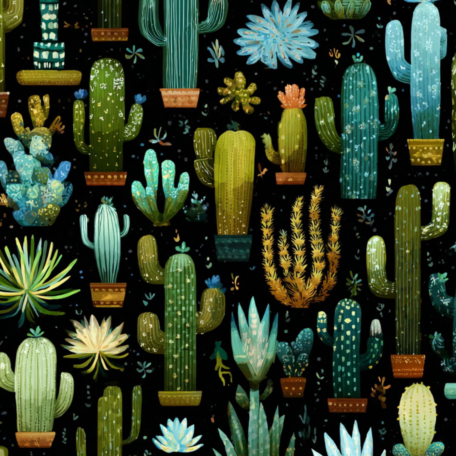 Peel and Stick Wallpaper Tropical Cactus Minimalist Succulent Plants ...