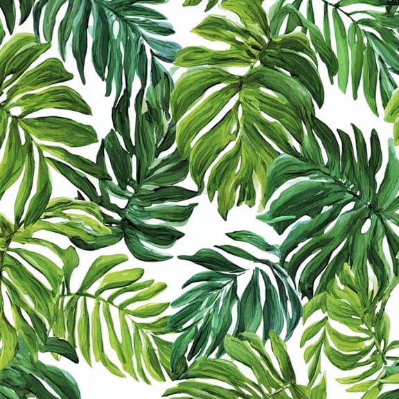 Peel and Stick Wallpaper Tropical Green Monstera Leaf White Wall Mural 17.7in x 9.8ft Self Adhesive Removable Wall Paper Renter Friendly Wallpaper for Nursery Bedroom Cabinets