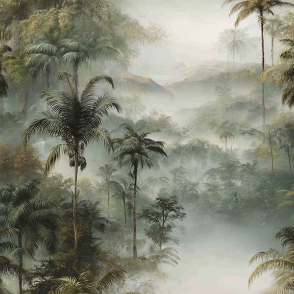 Peel and Stick Wallpaper Tropical Jungle Dense Green Foliage Ferns 17.7in x 118in Contact Paper Removable Self Adhesive Wall Mural Wall Decor for Bedroom Kitchen Cabinets