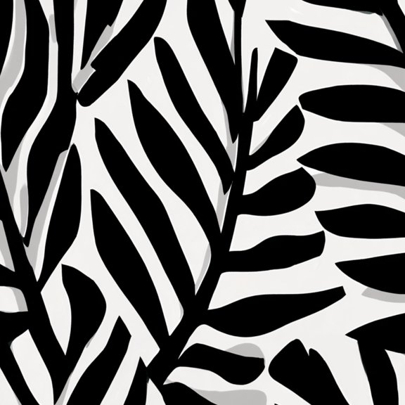 Peel and Stick Wallpaper Tropical Palm Leaf Silhouette Black White Minimal Wall Mural 17.7in x 9.8ft Self Adhesive Removable Wall Paper Renter Friendly Wallpaper for Nursery Bedroom Cabinets