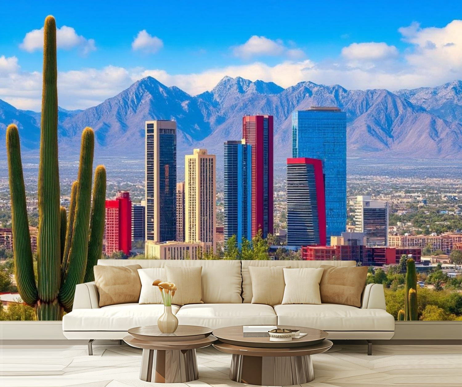 Peel and Stick Wallpaper Tucson Arizona Skyline Cityscape