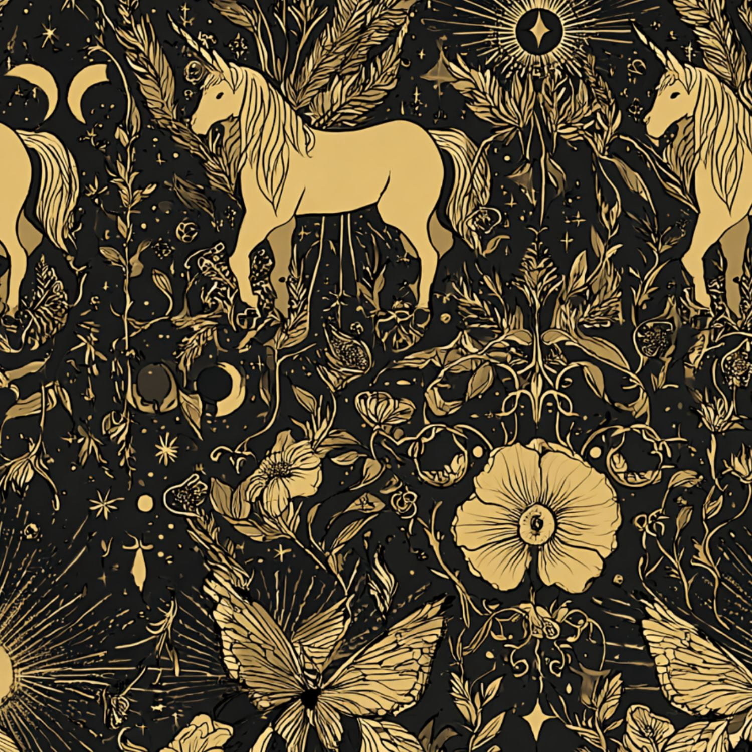 Peel and Stick Wallpaper Twin Butterfly Celestial Moon Phases Ornate Wall Mural 17.7in x 9.8ft Self Adhesive Removable Wall Paper Renter Friendly Wallpaper for Nursery Bedroom Cabinets