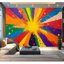 Peel and Stick Wallpaper Urban Graffiti Street Pop Graffiti Art Decor Photo Color Starburst Modern Art Wall Mural Decor Self Adhesive and Removable 100in x 144in