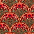 thumbnail image 1 of Peel and Stick Wallpaper Vibrant Floral Art Nouveau Rich Red Gold Accents Wall Mural 23.6in x 9.8ft Self Adhesive Removable Wall Paper Renter Friendly Wallpaper for Bedroom Livingroom Office, 1 of 8